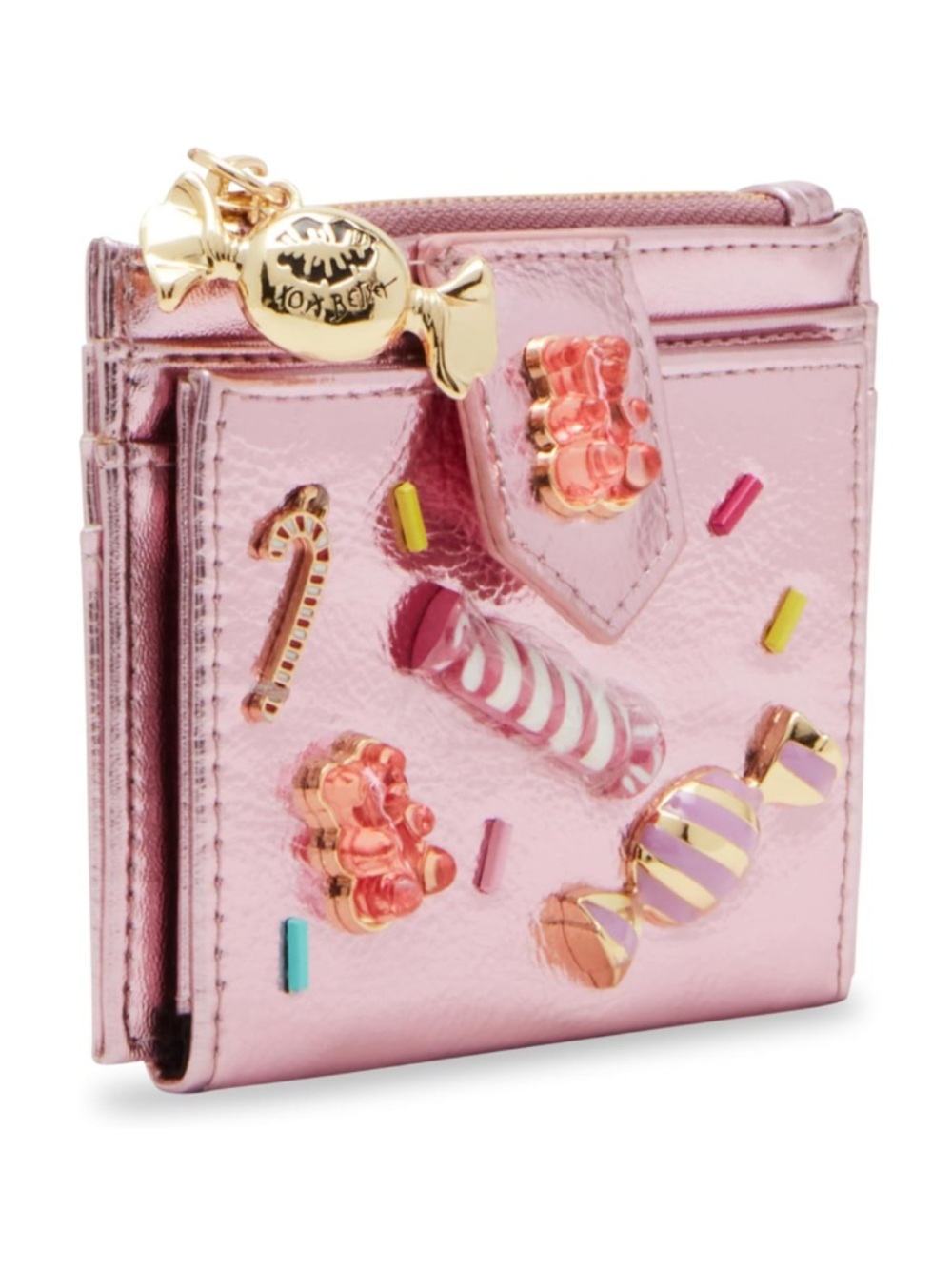 Betsey Johnson Candy charms bifold wallet, metallic pink NWT - Picture 3 of 10